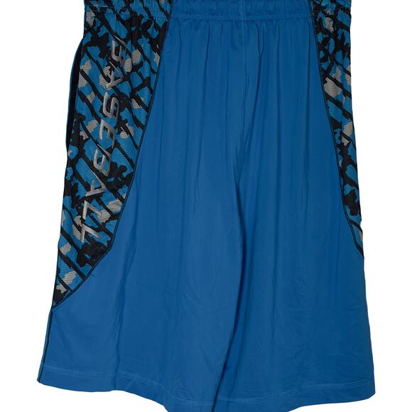 Under Armour Loose Fit Tech Vent Shorts Blue/Camo/Silver Baseball Youth Small - Picture 1 of 7